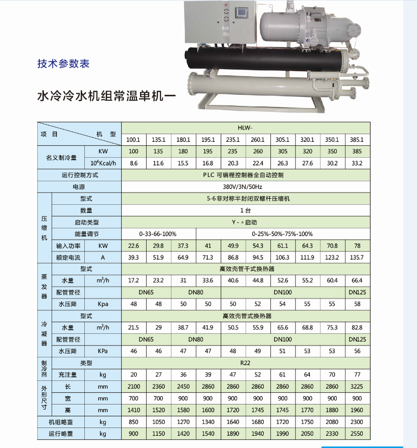 螺桿式冷水機(jī)組的主要參數(shù)要點(diǎn)-螺桿式冷水機(jī)組維修-壓縮機(jī)維修